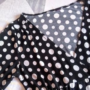 Retro Asymmetrical Polka Dot Top